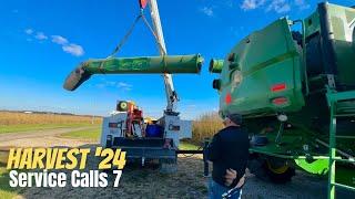 John Deere S780 combine Vs. Power Pole