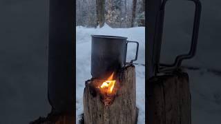 Morning Coffee on a Swedish Fire Log