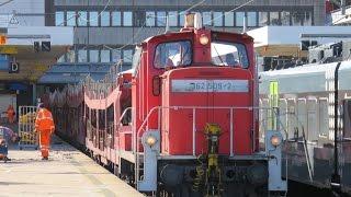 Eisenbahn TV - Rangierdiesellok KRUPP V 60 zieht leeren Autoreisezug in Hamburg Altona