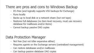 11 Exchange Server 2013 Exchange Server Backup and Recovery Concepts