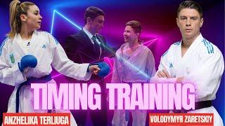 Timing Training in karate wkf Anzhelika Terliuga & Volodymyr Zaretskiy