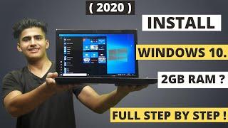 How to Install Windows 10 Pro  (2Gb Ram) 2020 | Step-By-Step By Using Bootable Pendrive (Hindi)