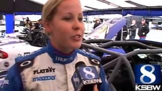 Michelle Imperato on the Mazda Laguna Seca racetrack
