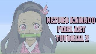 Minecraft Nezuko Kamado Pixel Art Tutorial 2 (Demon Slayer /Kimetsu no Yaiba)