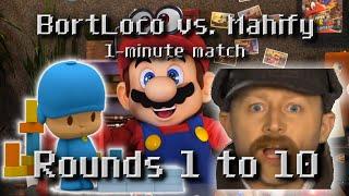 BortLoco vs. @mahify_ytp (60-second tennis) | Full Match