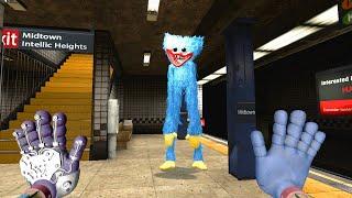 THIS SCARY SMILING HUGGY WUGGY FROM POPPY PLAYTIME GOT OUT OF THE SUBWAY AND STARTED KILLING EVERYON