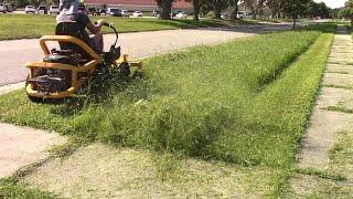 Mowing Tall Thick Grass 18 Cub Cadet ZT1 Wide Open