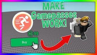 How to make a Gamepass WORK in ROBLOX Studio! (Add gamepasses to your game!)