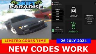 *NEW CODES* Drift Paradise ROBLOX | LIMITED CODES TIME | JULY 26, 2024