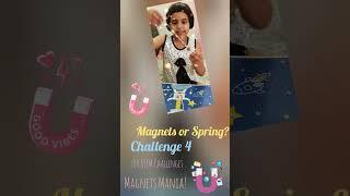 Magnets or Spring? Challenge 4, 100 DIY STEM Challenges! Magnet Science Mania