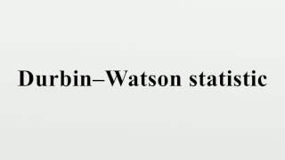 Durbin–Watson statistic
