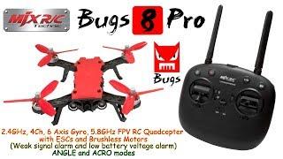 MJX Bugs 8 Pro 2.4GHz, 4Ch, 6 Axis, 5.8GHz FPV Quadcopter with ESCs and Brushless Motors (RTF)