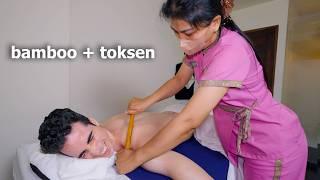 ASMR: Thai HAMMER Tok Sen Bamboo Full Body Massage