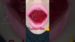 JELLO SATISFYING #RED |ASMR EATING SHOW FAST REVIEW #SHORTS