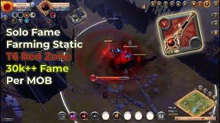 Albion Online PVE - Solo Fame Farming In RED ZONE Static T6 Shadow Caller POV