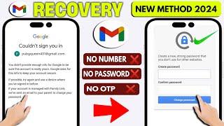 How to Recover Gmail Account without Phone Number and Recovery Email 2024 || Google Account Recovery