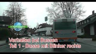 Verhalten bei Bussen Teil 1 - Bus mit Blinker an d. Haltestelle Fahrstunde Prüfungsfahrt