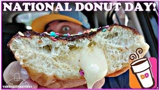 DUNKIN' DONUTS® VANILLA CAKE BATTER DONUT REVIEW | NATIONAL DONUT DAY