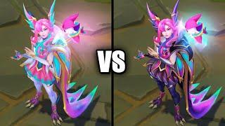 Redeemed Star Guardian Xayah vs Star Guardian Xayah Skins Comparison (League of Legends)