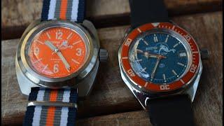 Review von zwei Vostok Amfibia Uhren in 670 und 170 Gehäuse mit Modifikationen.