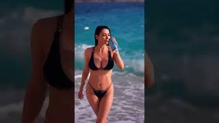 QuickClipsHQ - Helga Lovekaty Bikini Beach Dance For Bang Energy