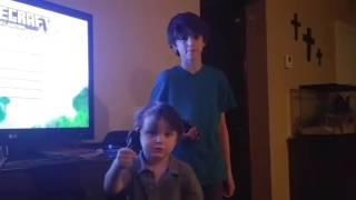 Minecraft Battle Mode and a little bro.