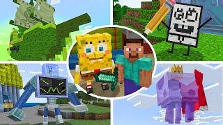 Minecraft x SpongeBob - All Bosses Fight Gameplay