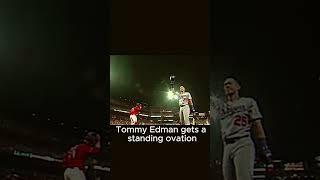 Tommy Edman gets a standin ovation from his old team  #baseballszn #baseball #fypシ゚viral #mlb #fyp