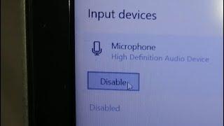 how to disable built in microphone on laptop windows 10