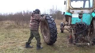 старый трактор ЮМЗ 6 (1978 г.в.)\/снял кабину\/old Soviet tractor YUMZ 6 (1978) \ / removed the cab