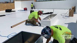 Commercial Roof Installation Process - Chipotle - Fully Adhered membrane