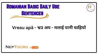 Romanian Language Basic Sentences in Nepali || Part - 001  #romanian #language