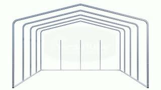 Classic Carport - 20'W x 20'L x 10'H - Frame Only / 3-Sided Frame Only w/Gable Kits