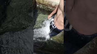 tubewell swimming in village #tubewell #villagelife #relaxingbath #bathing #nature