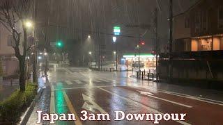 Japan Late Night Downpour Rain Walk 2021.12.01 ASMR Ambience Sound Sleep Meditate Relax Tokyo