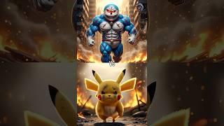 Monstrous Doraemon vs Pikachu, Blastoise, Venusaur, Charizard, Gyarados, Mega Mewtwo x