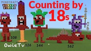 Numberblocks Minecraft COUNTING BY 18s Learn to Count | Skip Counting by 18s Learning Songs For Kids