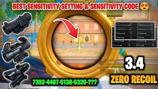 NEW UPDATE 3.4 !!BEST SENSITIVITY CODE+CONTROL SETTINGS BGMI/PUBG MOBILE | BGMI AFTER UPDATE 3.4