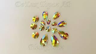 De'Lux Topaz AB Blesk Straz Топаз АБ тёплый жёлтый с аб эффектом радужный перелив люкс стекло