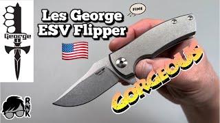 Unboxing a loan USA made Les George ESV Flipper knife on caged bearings… such smooth action!