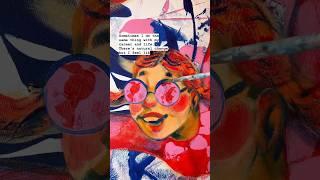 Painting process of ”Free as a Bird” #paintingprocess #painting #art #change #surfinggirl #taide