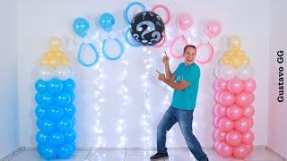 balloon decoration ideas  baby shower  gender reveal - pacifiers