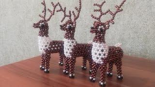 Diy Reindeer from beads. Олени из бусин . Часть #2.