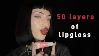 50 layers of lipgloss ASMR (counting in French)