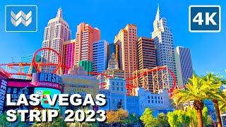 [4K] Las Vegas Strip USA Full Walking Tour & Travel Guide - 2 hours Treadmill Workout Exercise