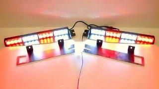Superior LED Split Visor V-18RWRW Red And White Alternating Caution Emergency Lights POV