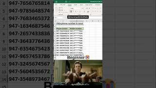 pls subscribe hide phone number #exceltips #exceltricks #exceltutorial #spreadsheet