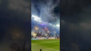 IFK Göteborg fans with fireworks vs Göteborgs Atlet- & Idrottssällskap.