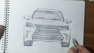 How to Draw Lexus LX 570 Easy Step-by-Step / Lexus LX 570 Drawing for Beginners / Lexus car drawing