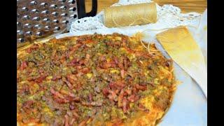 PIZZA DE CARNE (RECETA FACIL Y RAPIDA)